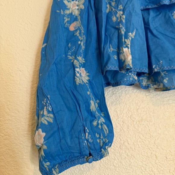 NWOT Free People Camilla Printed Blouse Cropped Top - Picture 5 of 12